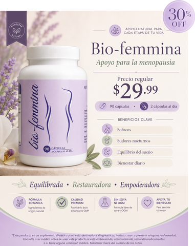 Bio-femmina – Tratamiento Natural para la Menopausia | 90 Cápsulas